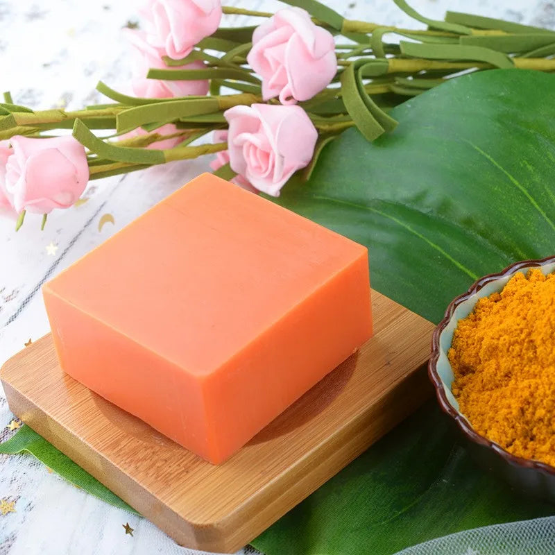 100g pure natural turmeric soap, essential oil soap, handmade soap for cleansing, bathing, deep cleansing, skincare, moisturizing