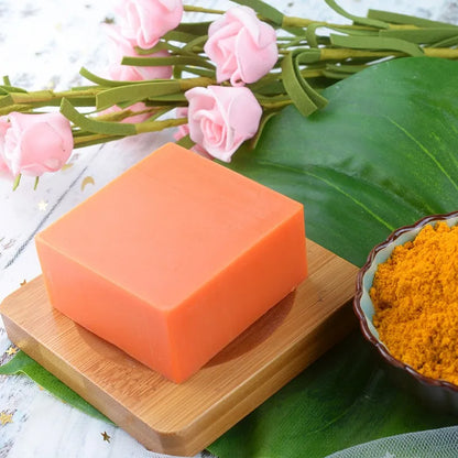 100g pure natural turmeric soap, essential oil soap, handmade soap for cleansing, bathing, deep cleansing, skincare, moisturizing