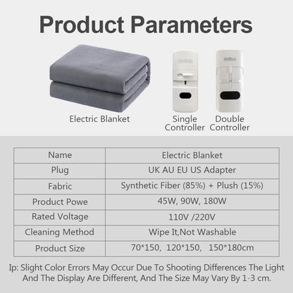 Electric Blanket 220V Thicken Thermostat Electric Blankets 70x150/120x150/150x180cm Electric Heating Blanket Winter Body Warmer