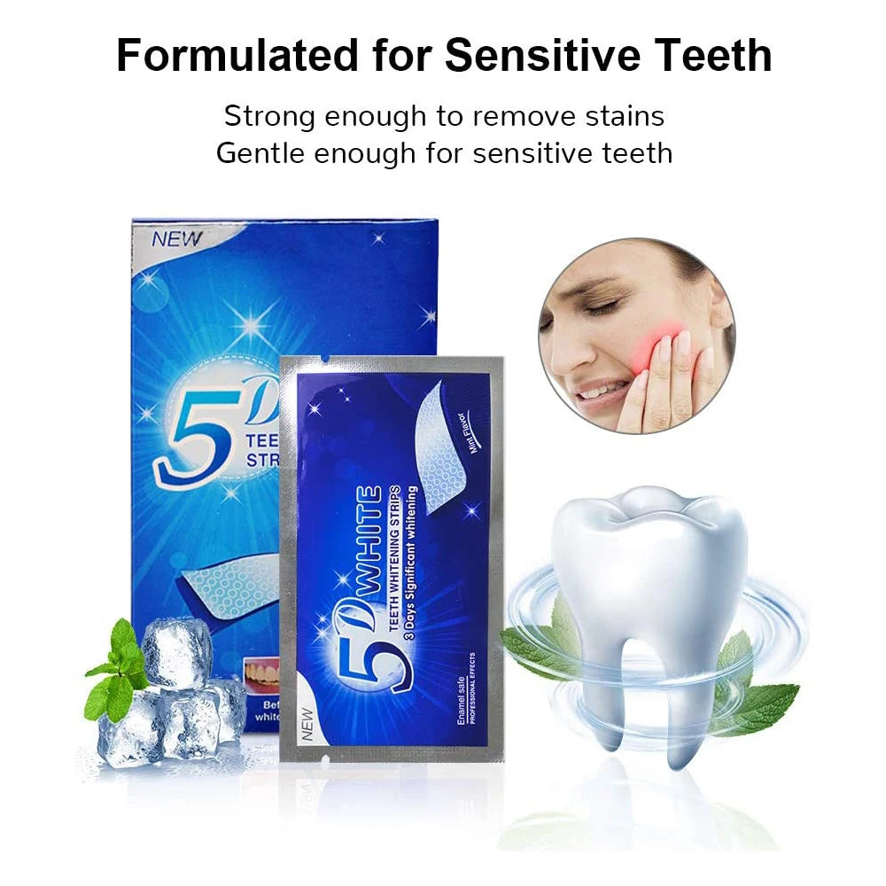 5D Teeth Whitening Strips for Removing Smoke, Coffee and General Stains