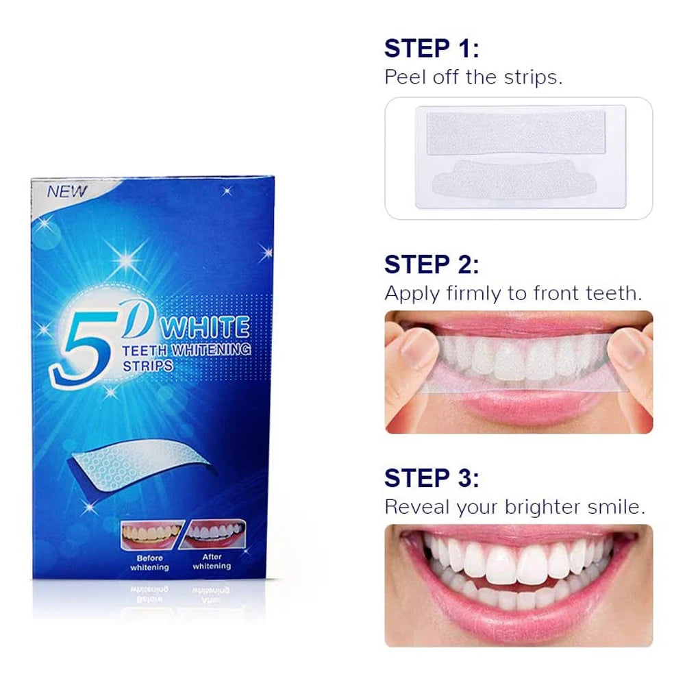 5D Teeth Whitening Strips for Removing Smoke, Coffee and General Stains