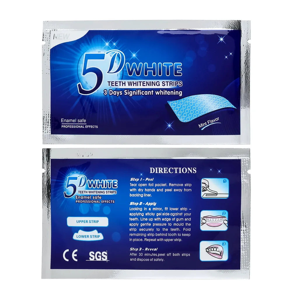 5D Teeth Whitening Strips for Removing Smoke, Coffee and General Stains