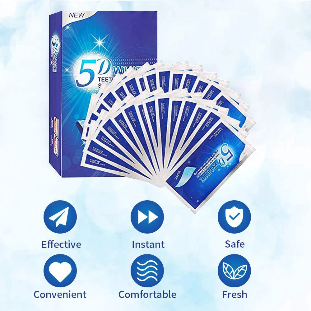 5D Teeth Whitening Strips for Removing Smoke, Coffee and General Stains